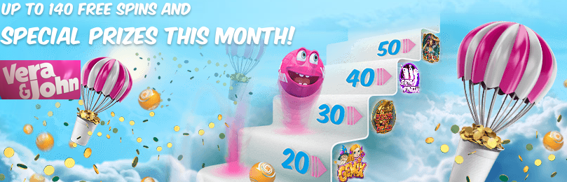 Get up to 140 Free Spins Plus Special Prizes at Vera John Casino
