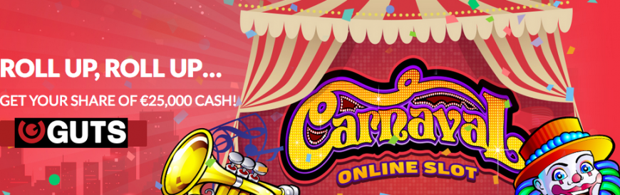 Win Your Share of 25000 on the new Carnaval Slot at Guts Casino