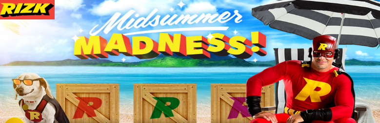 Win up to 100 Every day in the Midsummer Madness Promo at Rizk Casino