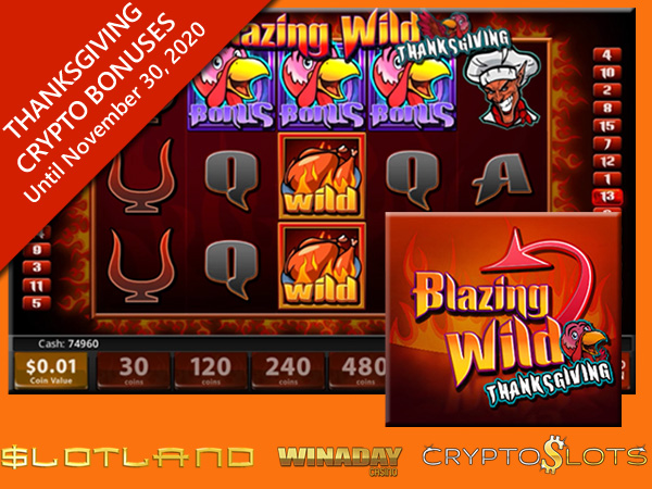 Play the Thanksgiving Edition of the Blazing Wild Slot with your Special Slot Bonuses