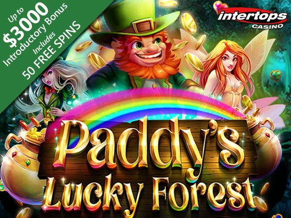 This St. Patrick's Day Play Paddy's Lucky Forest Slot at Intertops Casino