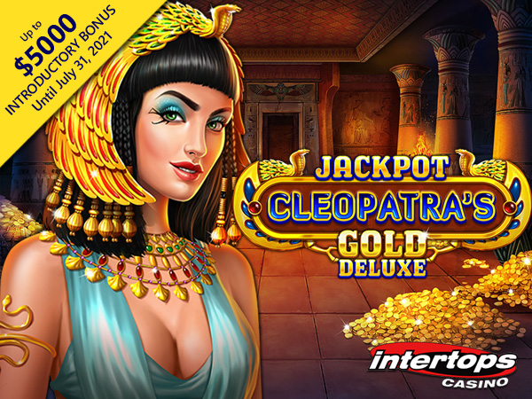 Intertops Casino adds a Massive Six Figure Progressive Jackpot to the Cleopatra's Gold Deluxe Slot