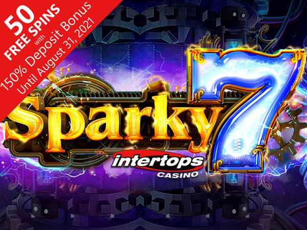 Play the New Sparky 7 Slot at Intertops Casino with up to a $5,000 Deposit Bonus